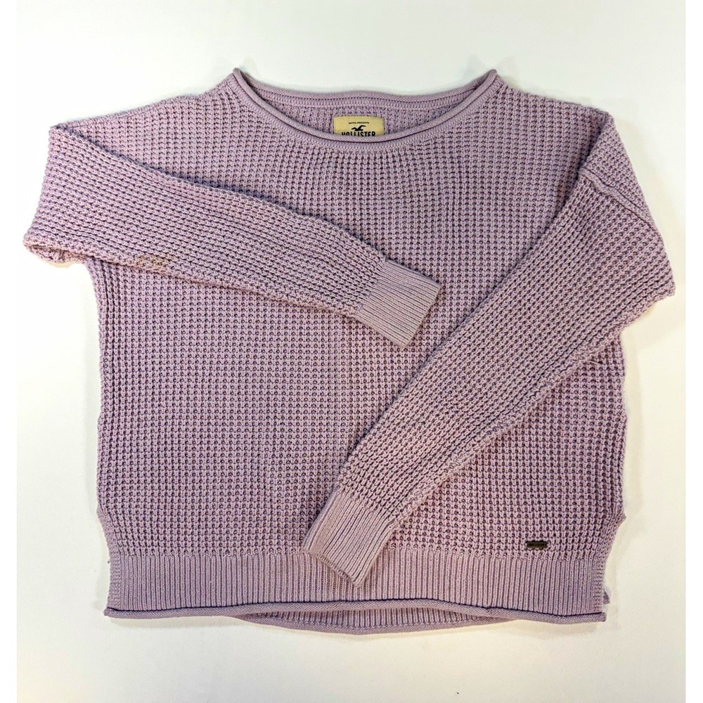 Hollister Womens Purple Waffle Knit Crew Neck Pullover Sweater XS 3R3828
